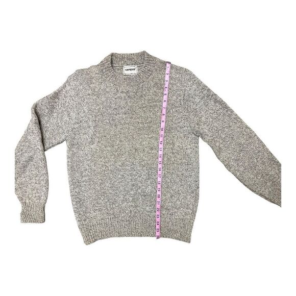Vintage Campus Ragg Wool Knit Sweater Size M Beige Made in USA Classic Crew Neck - Picture 9 of 11